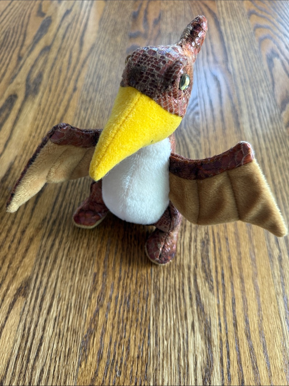 Aurora Plush Pterosaur Bird Toy - Brown, Yellow, White